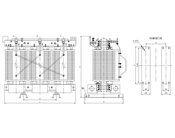 h級非包封三相干式配電變壓器3 h級非包封三相干式配電變壓器3